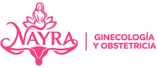 NAYRA Ginecologia y Obstetricia logo featuring a pink lotus flower and uterus design