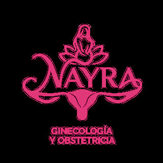 NAYRA Ginecologia y Obstetricia logo featuring a pink lotus flower and uterus design